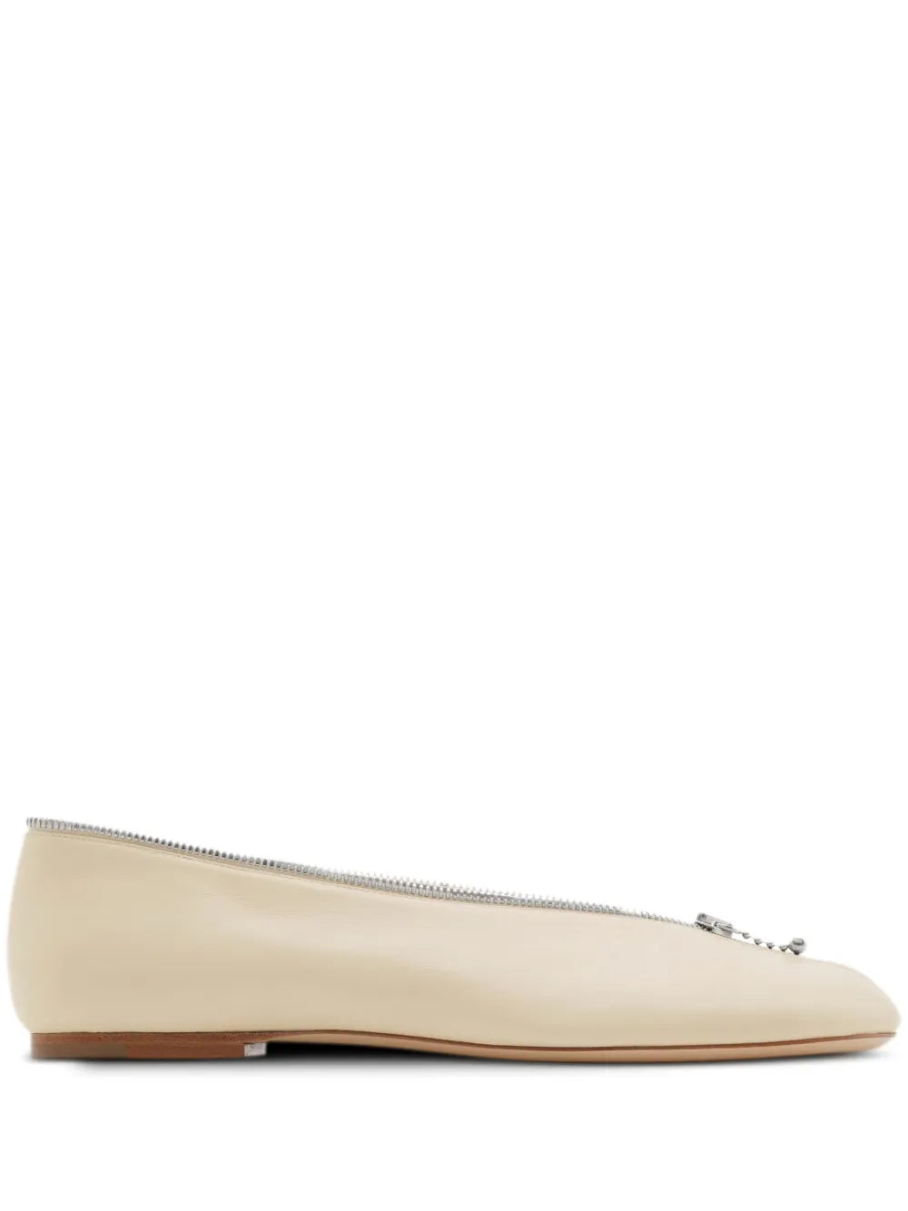 Burberry Sadler Zip leather ballerina shoes