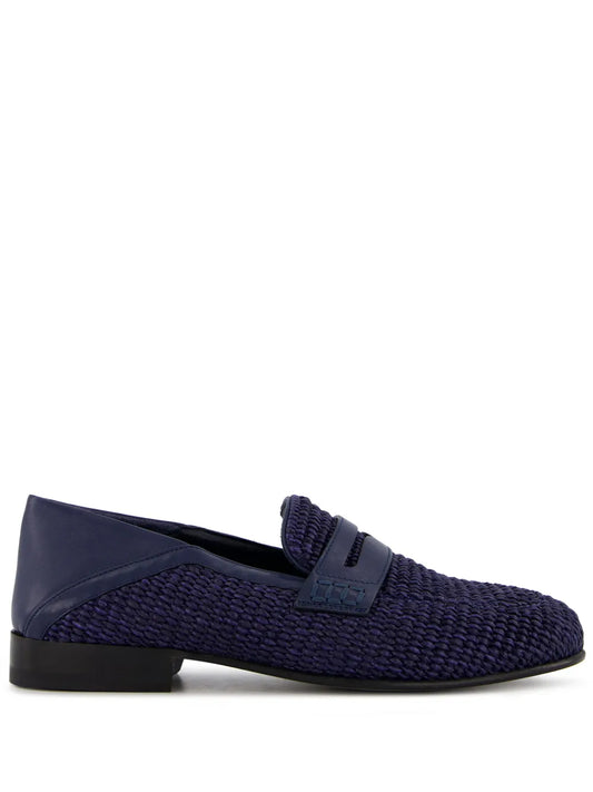 Manolo Blahnik Padstow woven-raffia loafers
