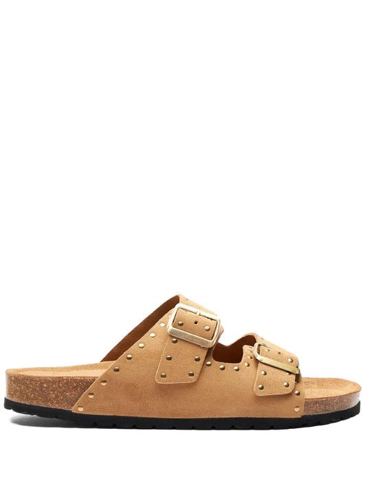 Scarosso Hopi stud-embellished suede sandals 
