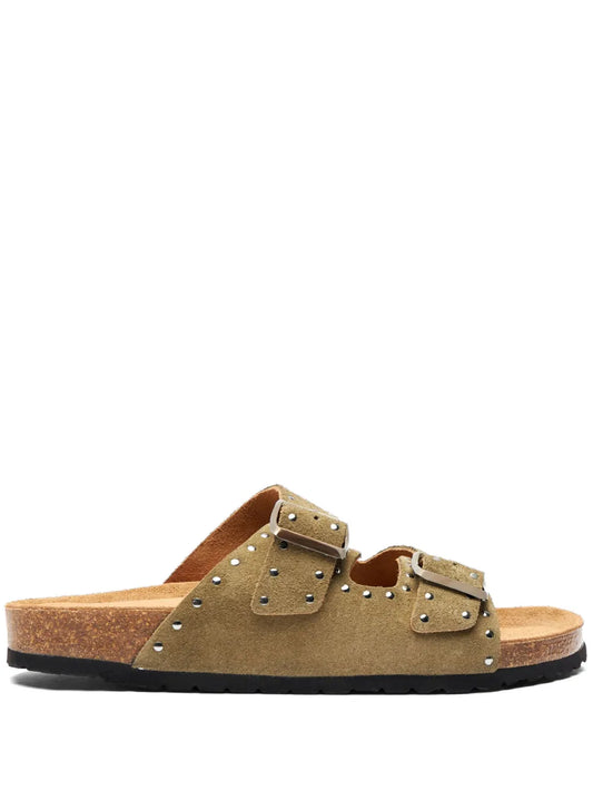Scarosso Hopi stud-embellished suede sandals 