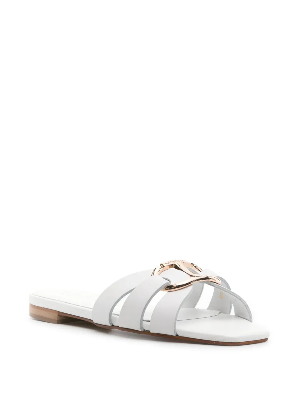 TWINSET Oval T-plaque leather slides