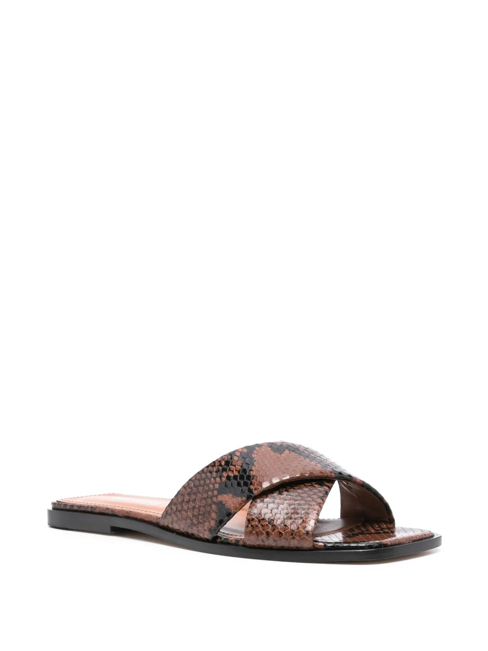 Paris Texas snakeskin-effect leather slides