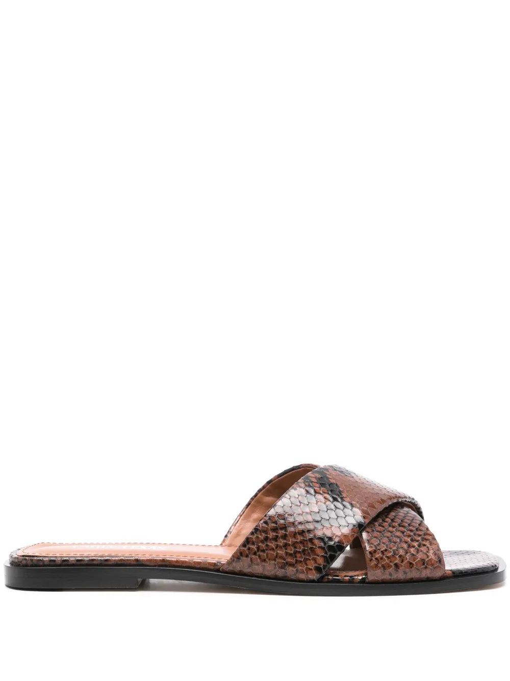 Paris Texas snakeskin-effect leather slides