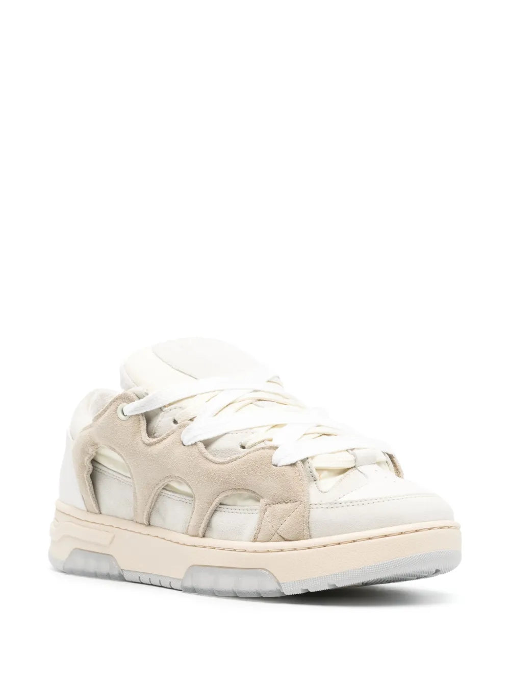 SANTHA panelled padded leather sneakers