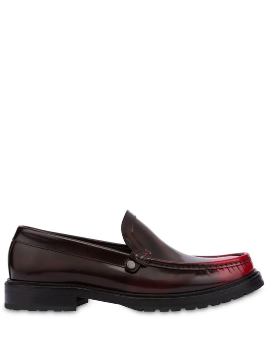 Moschino faded-effect leather loafers