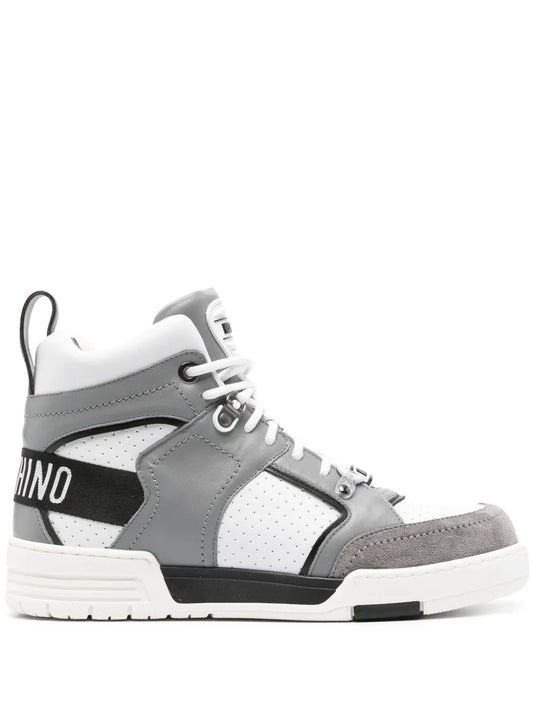 Moschino panelled high-top sneakers