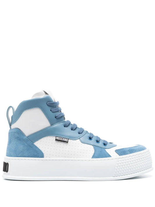 Moschino panelled high-top sneakers