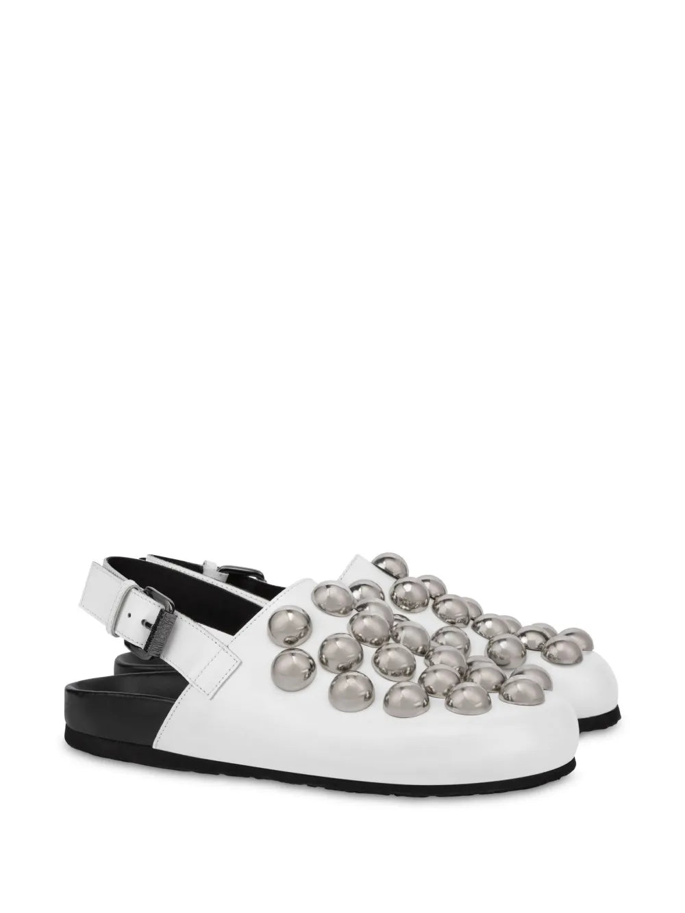 Moschino stud-embellished leather slippers