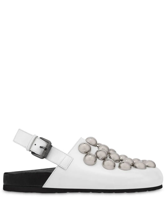 Moschino stud-embellished leather slippers