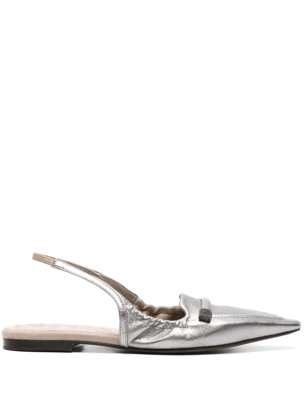 Brunello Cucinelli pointed-toe slingback ballerina shoes