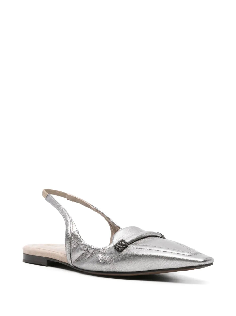Brunello Cucinelli pointed-toe slingback ballerina shoes