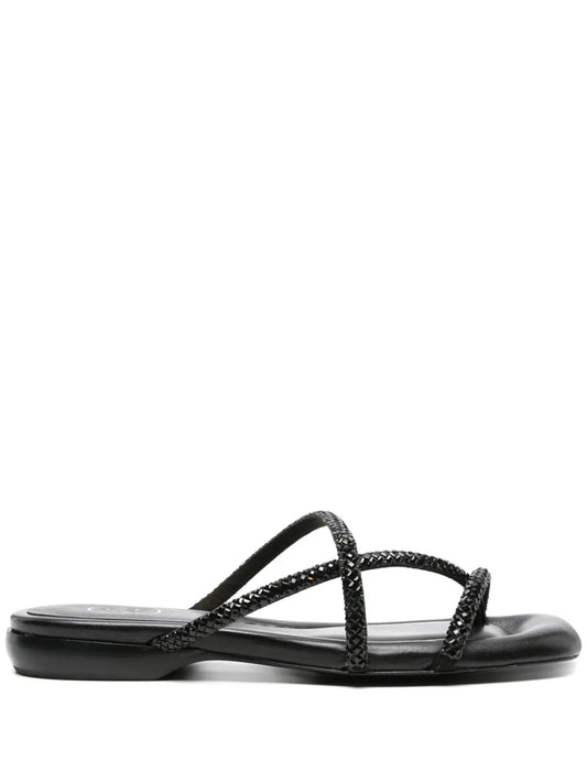 Ash Rubis crystal-embellished slides