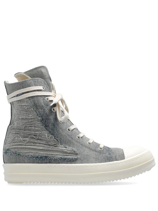 Rick Owens DRKSHDW ripped-detail lace-up sneakers 