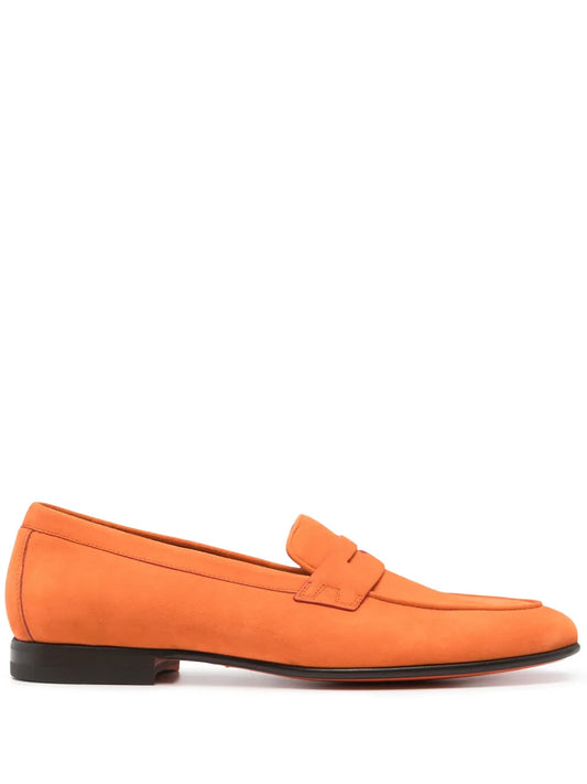 Santoni penny-slot suede loafers