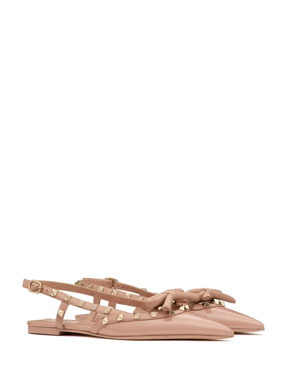 Valentino Garavani Rockstud Bow slingback ballerina shoes 