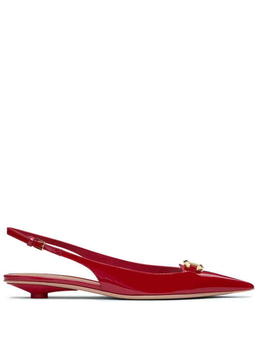 Valentino Garavani VLogo Signature leather slingback ballerina shoes