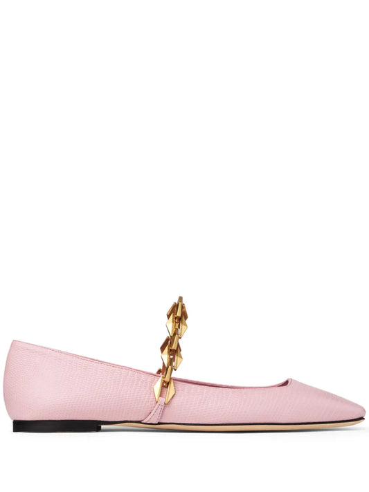 Jimmy Choo Diamond Tilda leather ballerina shoes