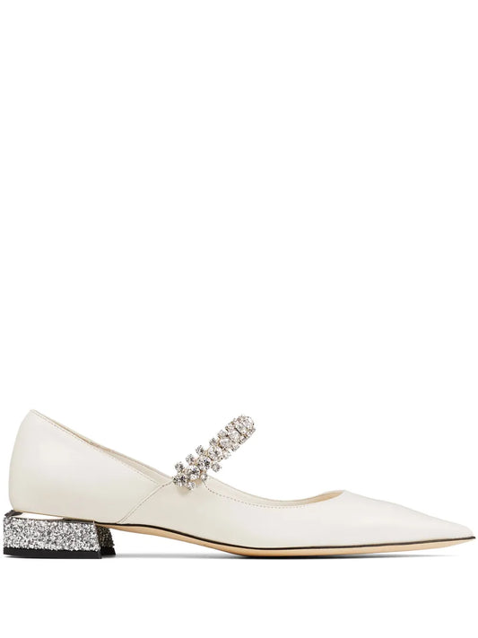 Jimmy Choo Bing crystal-strap ballerina shoes