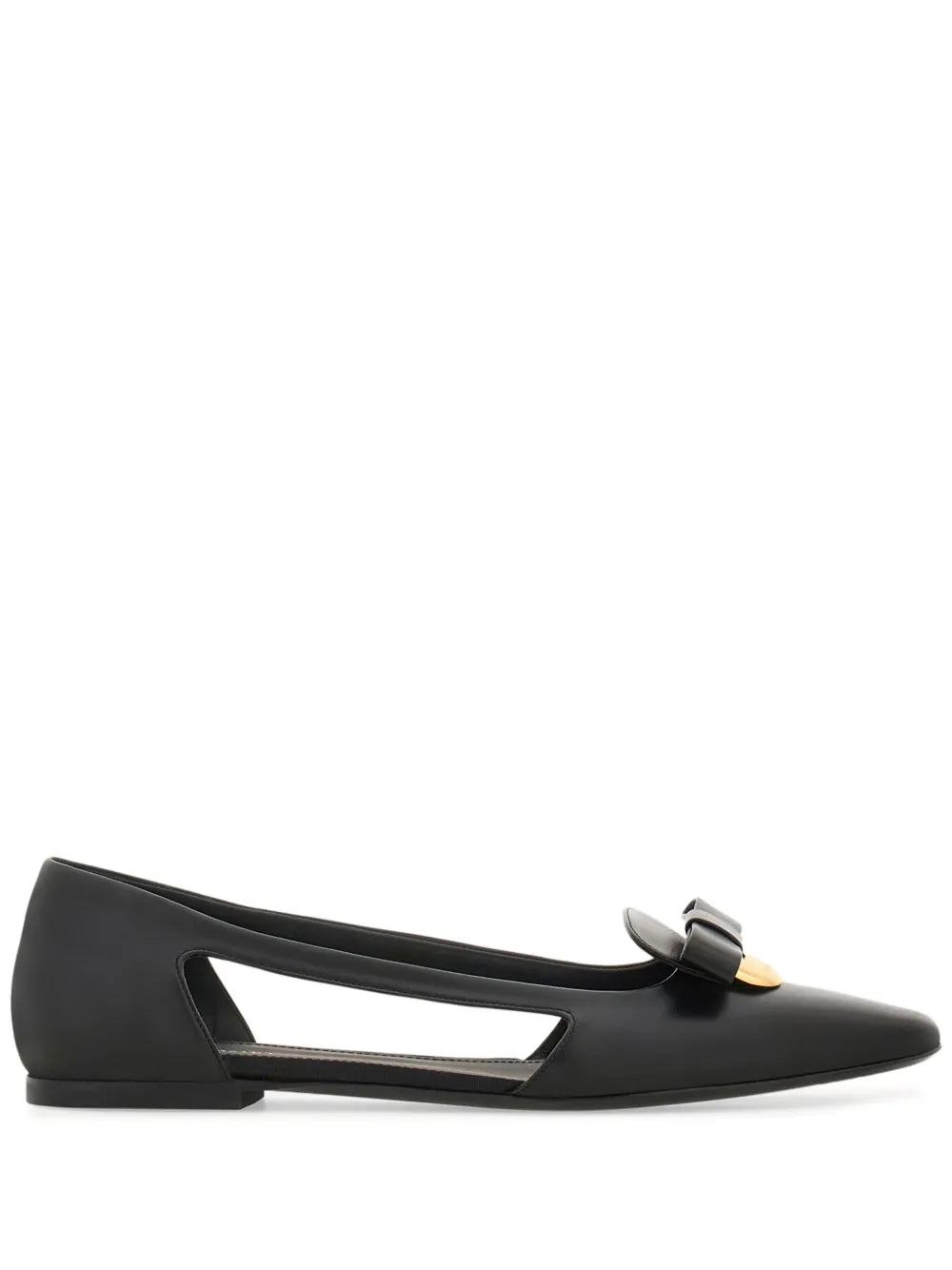 Ferragamo Drop Bow leather ballerina shoes