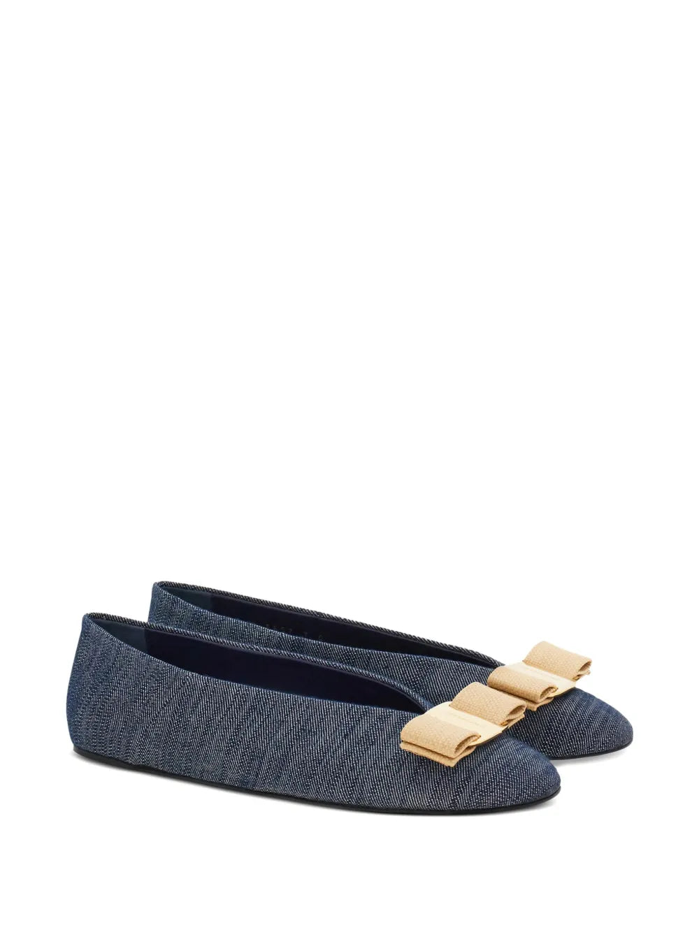 Ferragamo Vara denim ballerina shoes
