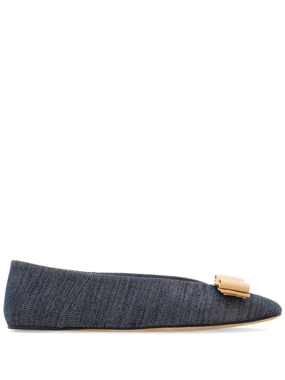 Ferragamo Vara denim ballerina shoes