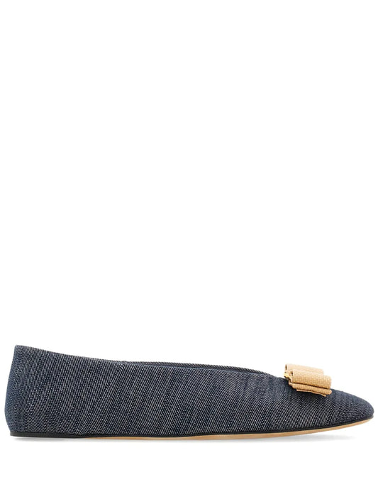 Ferragamo Vara denim ballerina shoes