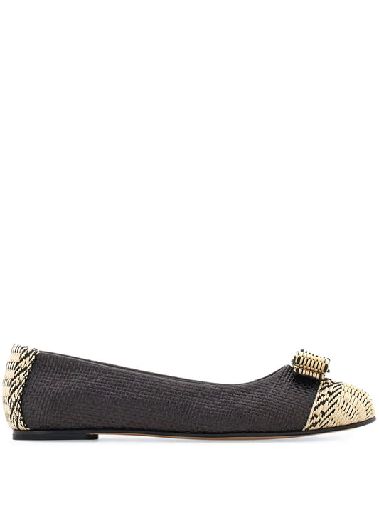 Ferragamo Raffia Varina ballet flat