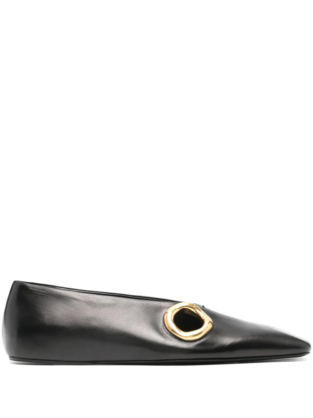 Jil Sander square-toe leather ballerina shoes