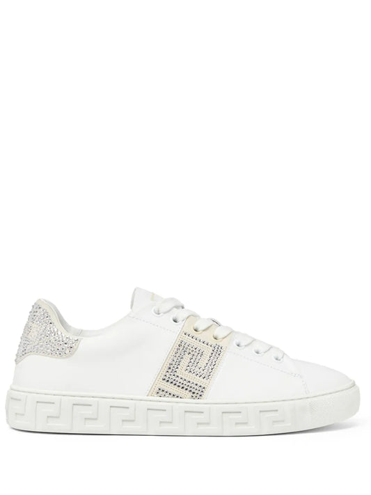 Versace Crystal Greca leather sneakers 