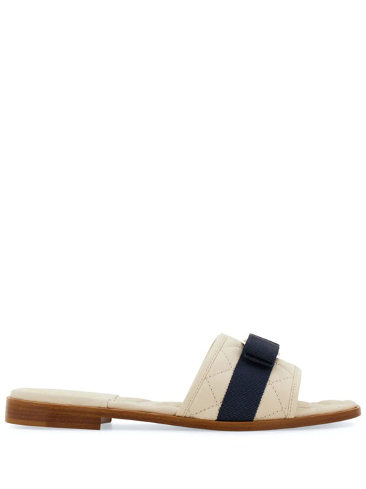Ferragamo Vara Bow-appliqué quilted slides