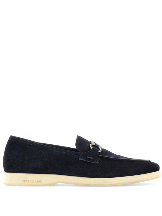 Ferragamo Gancini-plaque suede loafers