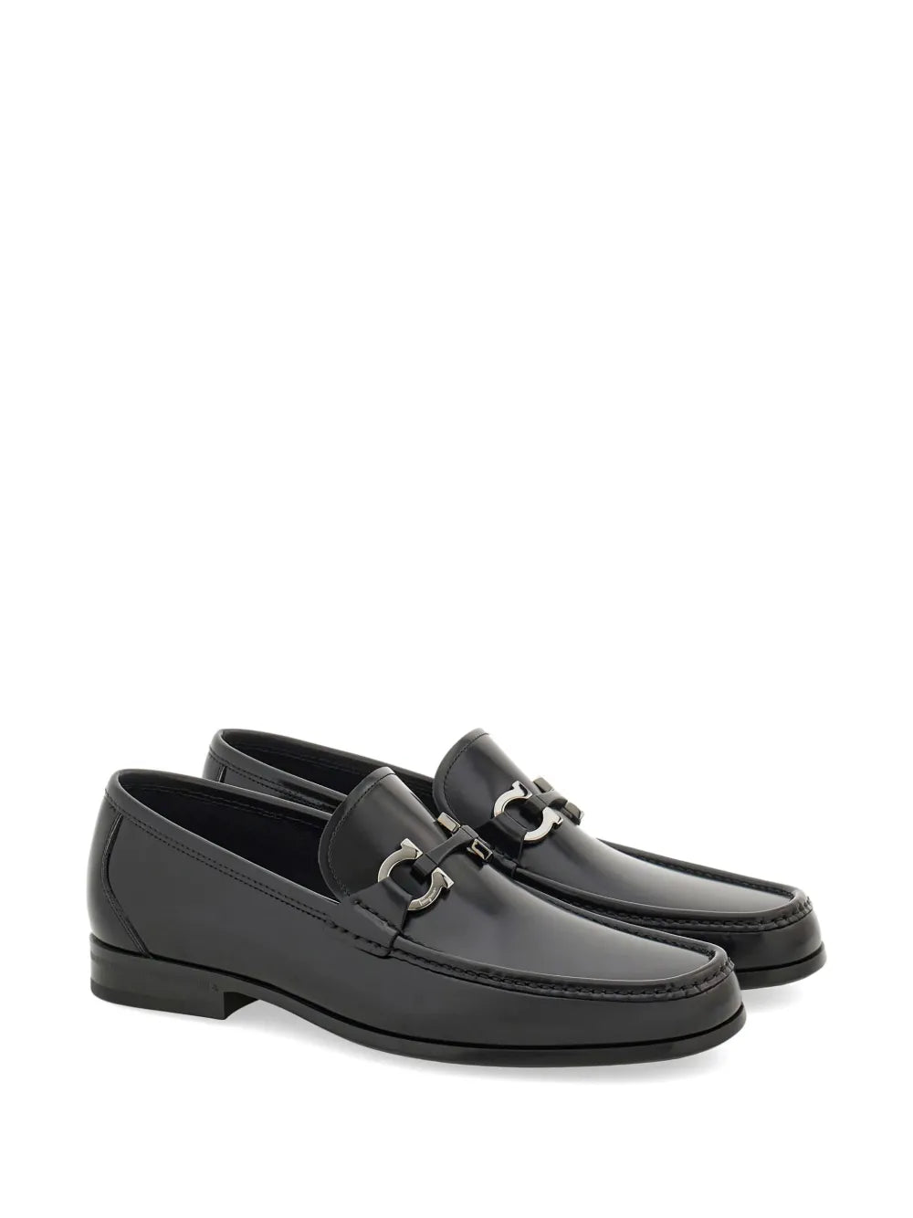 Ferragamo Gancini-plaque patent-finish loafers 