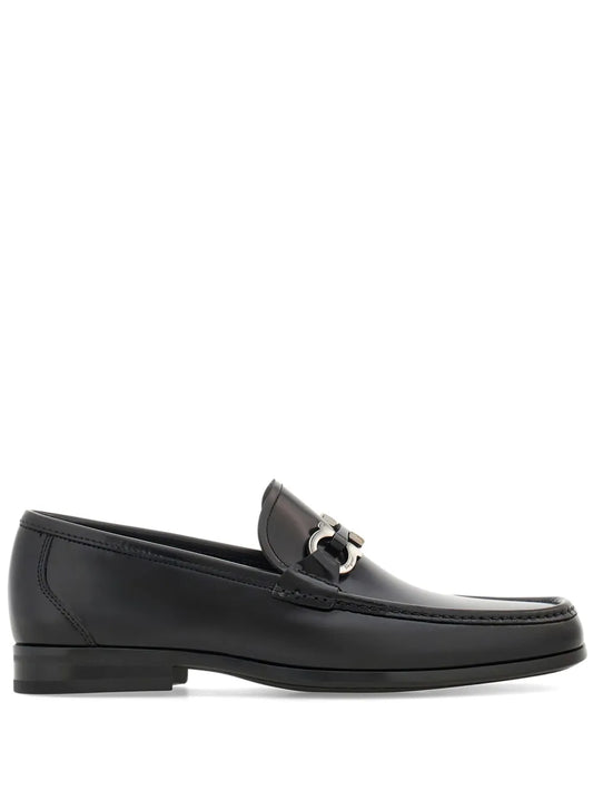 Ferragamo Gancini-plaque patent-finish loafers 