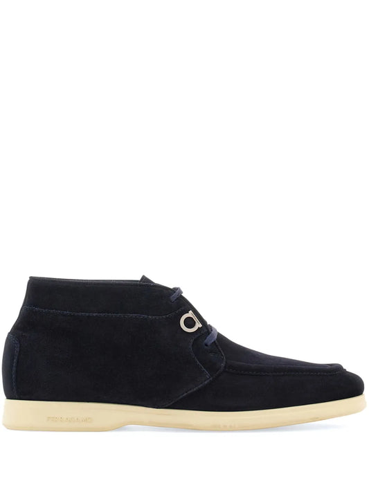 Ferragamo Gancini suede ankle boots