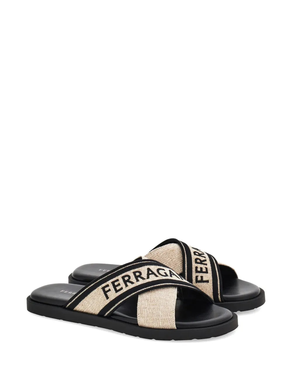 Ferragamo crossover-strap cotton sandals
