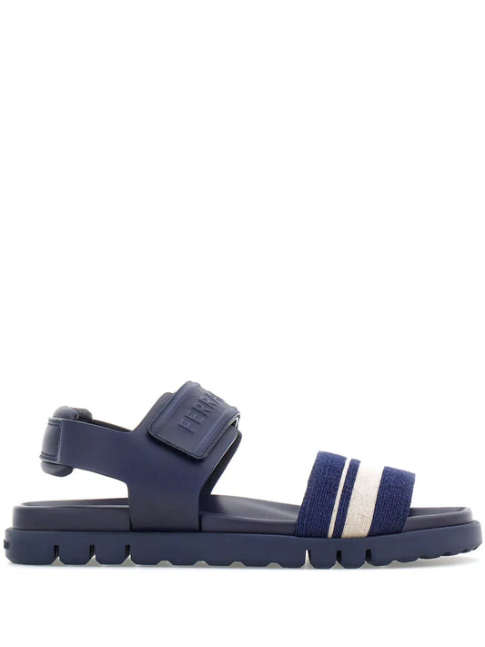 Ferragamo striped logo-embossed sandals