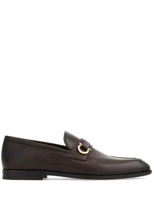 Ferragamo Gancini leather loafers