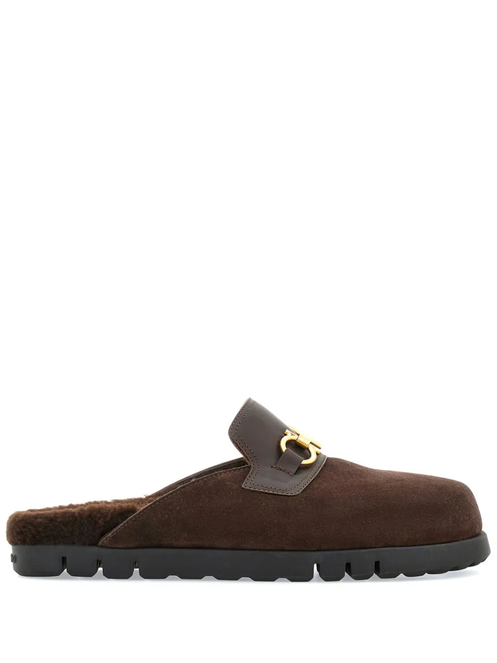 Ferragamo Gancini wool and leather mules