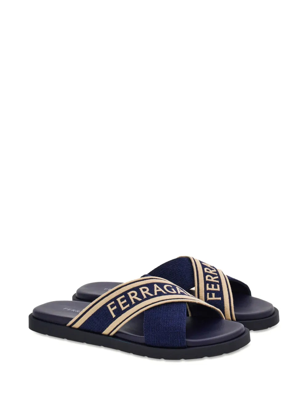 Ferragamo crossover-strap cotton sandals