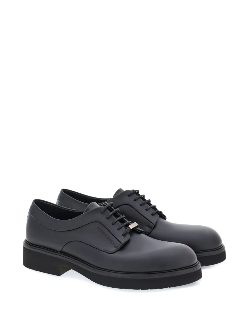 Ferragamo logo-debossed leather Derby shoes