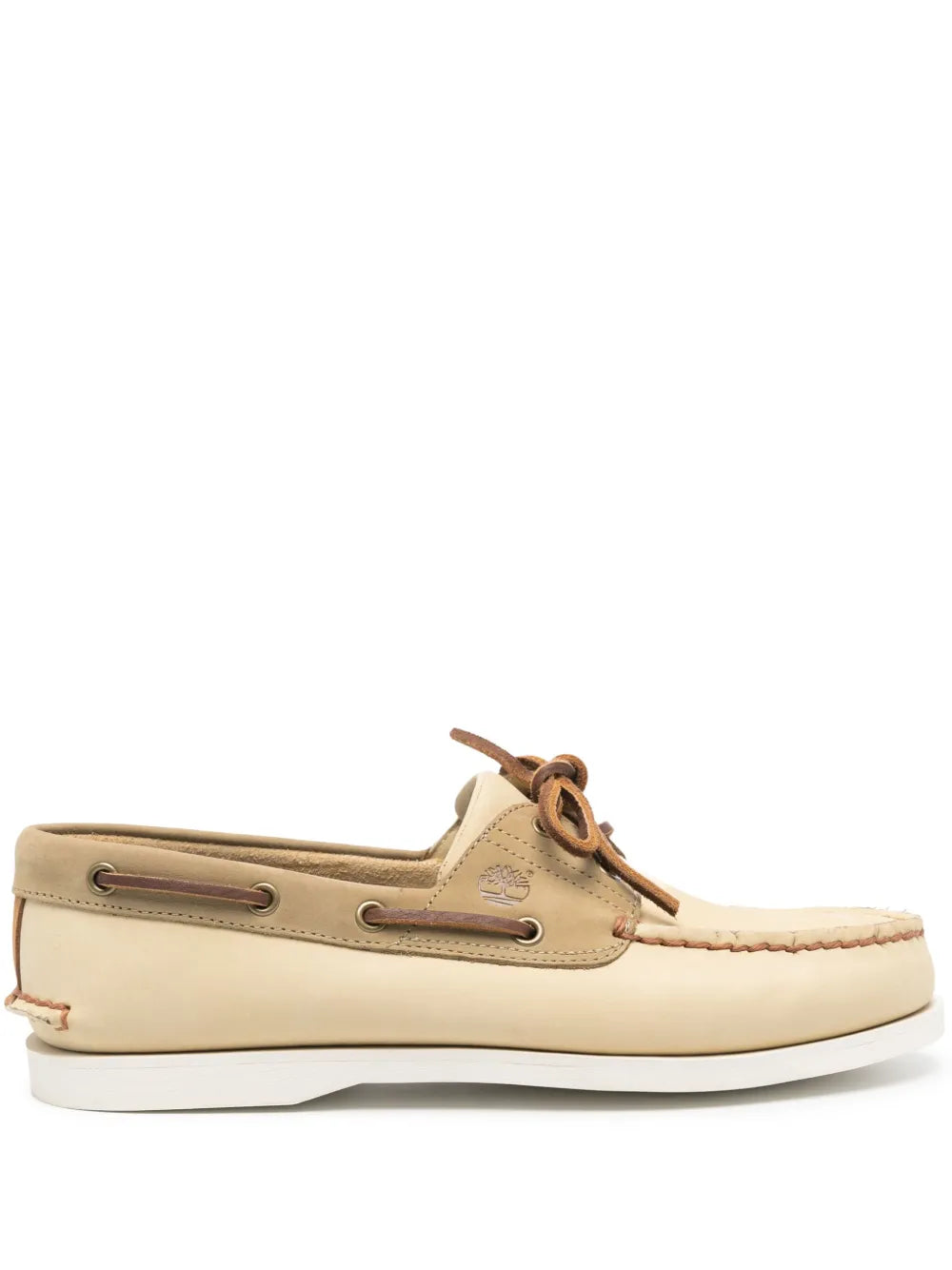 Timberland logo-debossed leather boat shoes