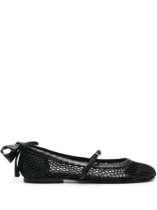 GIABORGHINI bow-detail mesh ballerina shoes