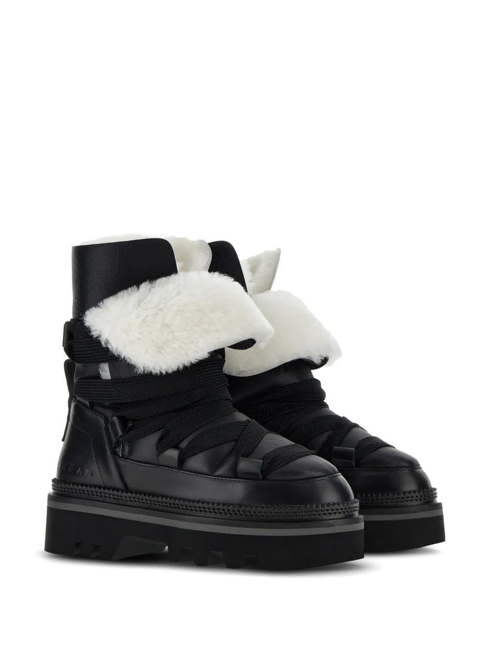 Hogan faux-fur trim ankle boots