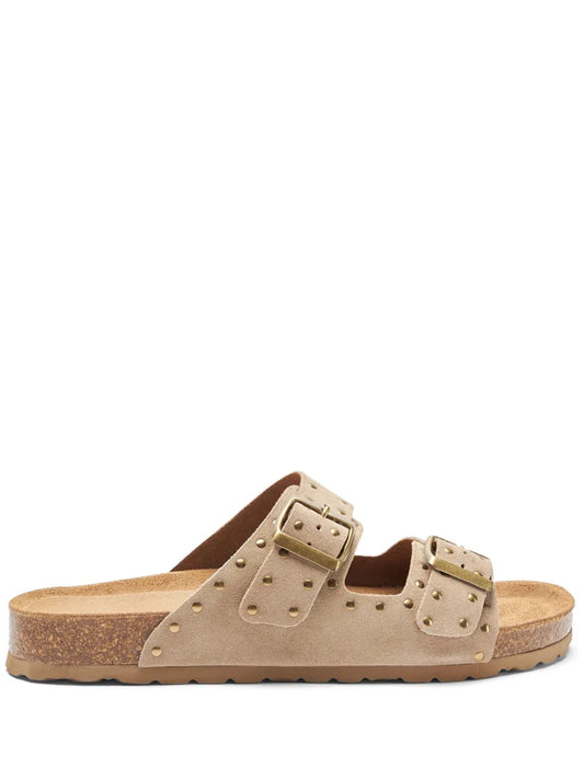 Scarosso Delilah stud-embellished suede slides 