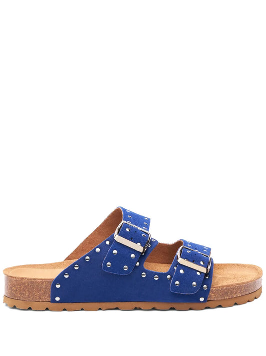 Scarosso Delilah stud-embellished suede slides 