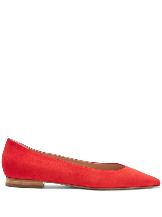 Scarosso pointed-toe suede ballerina shoes