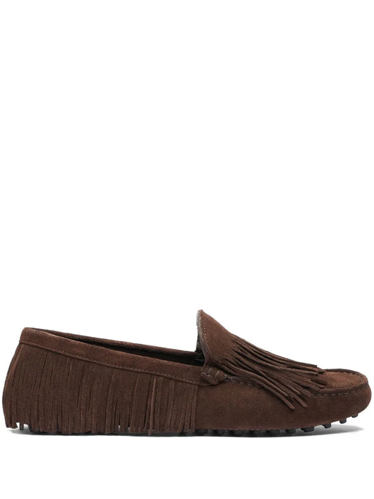 Scarosso fringed suede loafers