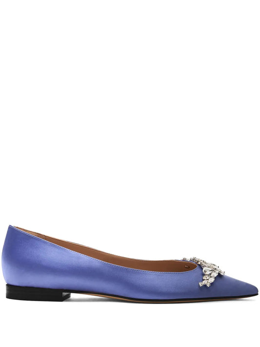 Scarosso Iris crystal-embellished ballerina shoes