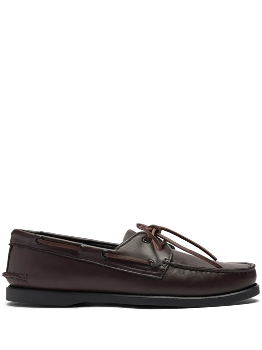 Scarosso smooth-leather boat shoes