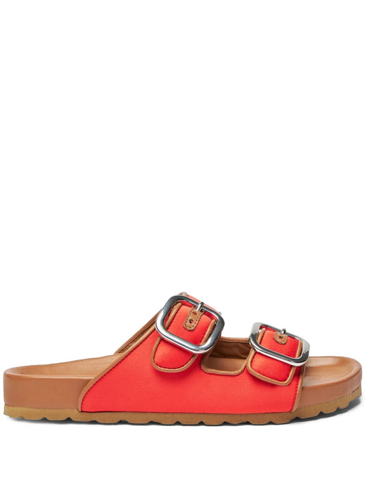 Scarosso Isa double-buckle leather slides 
